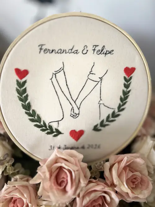 Bordado em Bastidor - Dia dos Namorados - Bodas e Datas de casal