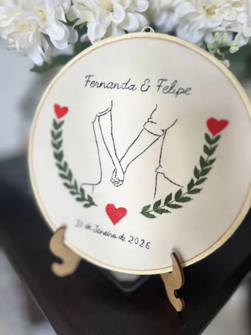 Bordado em Bastidor - Dia dos Namorados - Bodas e Datas de casal