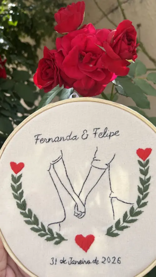 Bordado em Bastidor - Dia dos Namorados - Bodas e Datas de casal