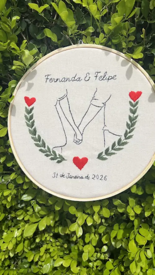 Bordado em Bastidor - Dia dos Namorados - Bodas e Datas de casal