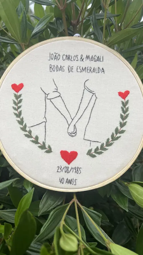 Bordado em Bastidor - Dia dos Namorados - Bodas e Datas de casal