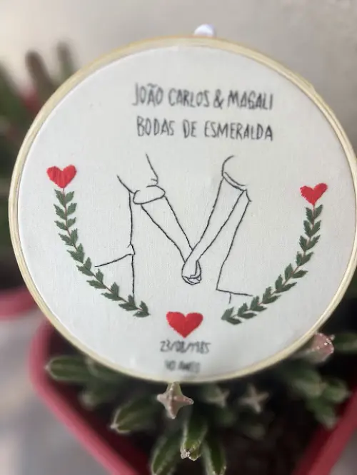 Bordado em Bastidor - Dia dos Namorados - Bodas e Datas de casal