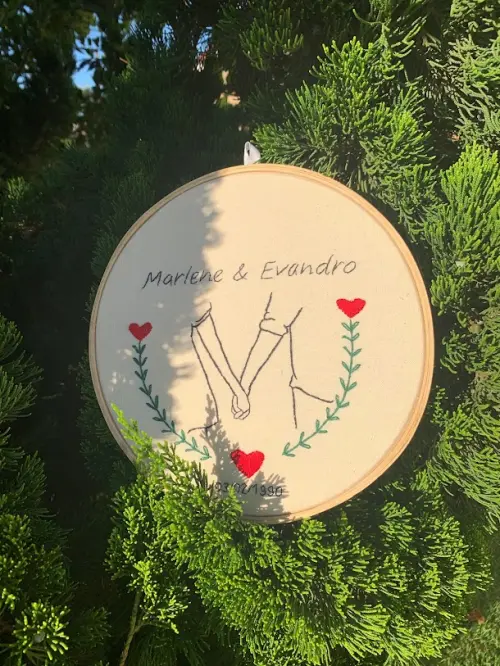Bordado em Bastidor - Dia dos Namorados - Bodas e Datas de casal