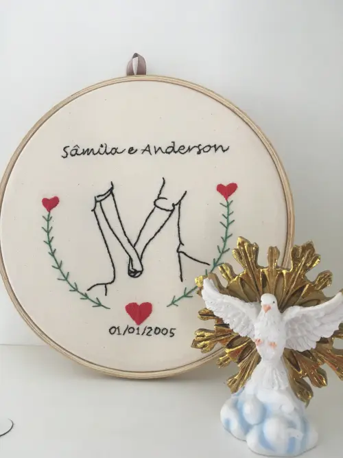Bordado em Bastidor - Dia dos Namorados - Bodas e Datas de casal