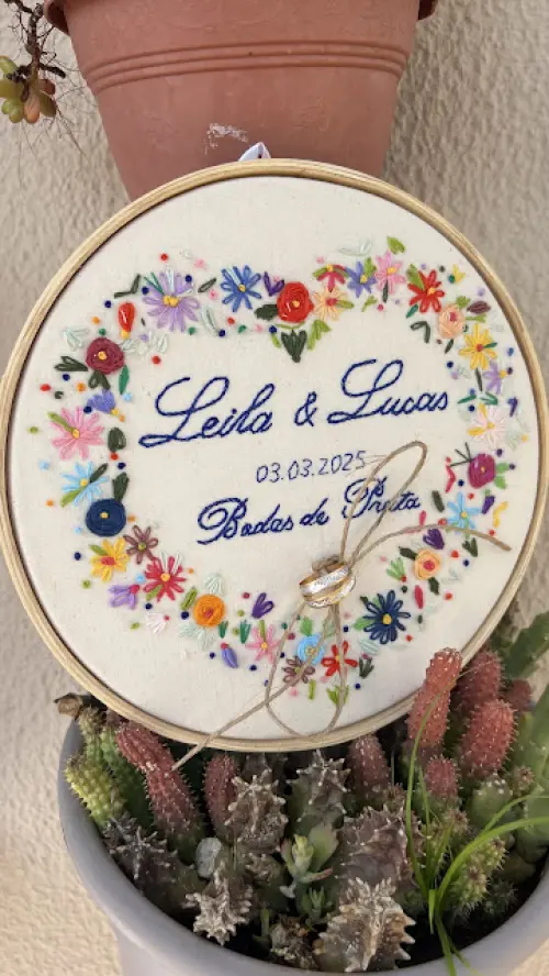 Porta Alianças de casamento - Guirlanda de flores