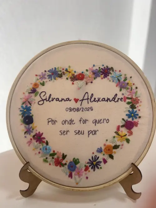 Porta Alianças de casamento - Guirlanda de flores