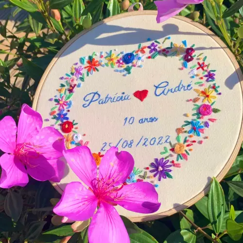 Porta Alianças de casamento - Guirlanda de flores