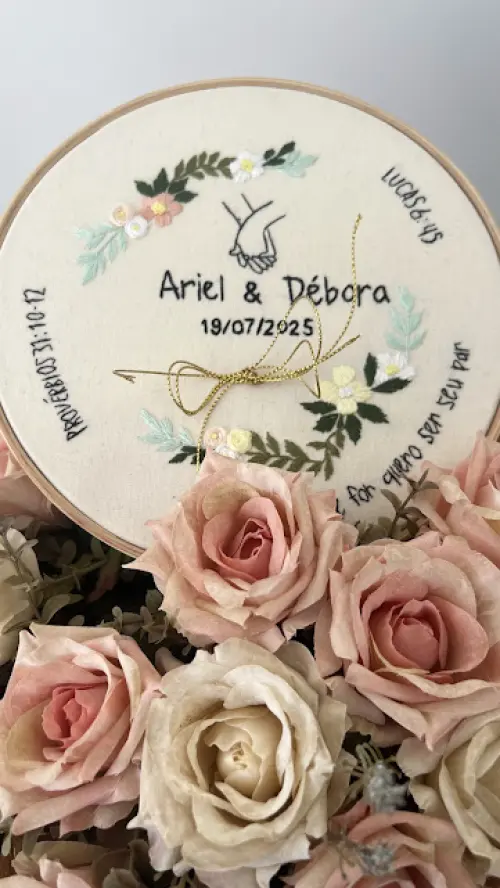 Porta Alianças de casamento - Buquê de flores