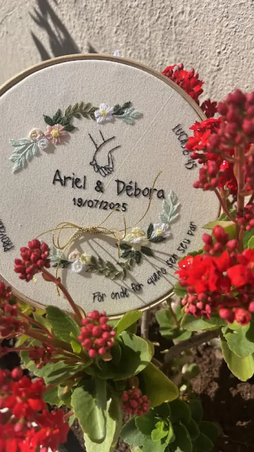 Porta Alianças de casamento - Buquê de flores