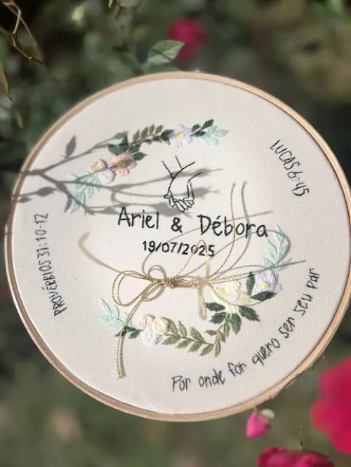 Porta Alianças de casamento - Buquê de flores