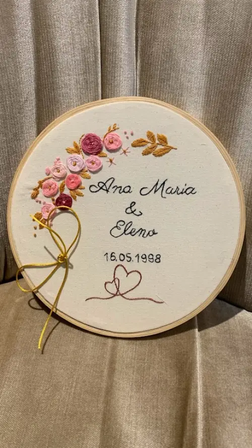 Porta Alianças de casamento - flores rosa