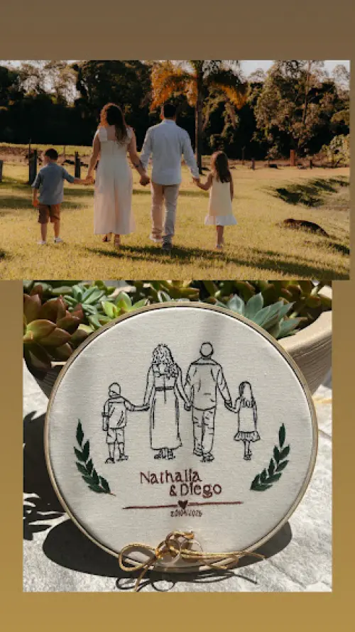 Porta Alianças de casamento - foto bordada