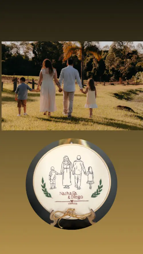 Porta Alianças de casamento - foto bordada