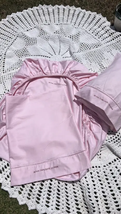 Jogo de lençol de berço - 3 peças  ROSA