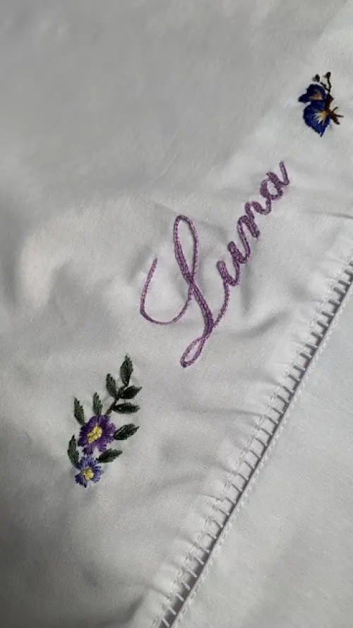 Lençol de solteiro com fronha - 2 pç - tema: nome com flores