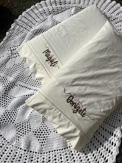2 fronhas personalizadas - Nome com monograma - enxoval de luxo