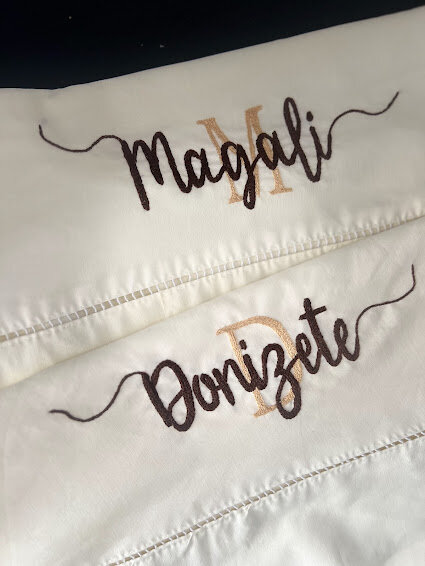 2 fronhas personalizadas - Nome com monograma - enxoval de luxo