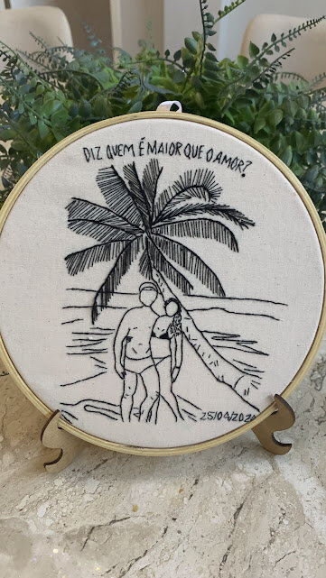 Bordado a partir de fotografia - eternize seus momentos - Lua de 