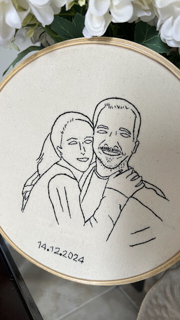 Bordado a partir de fotografia - eternize seus momentos - casamen