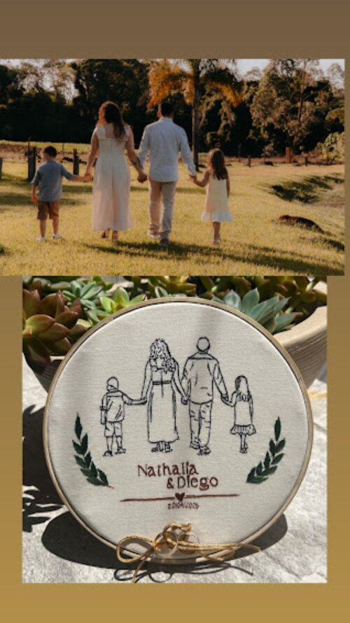 Bordado a partir de fotografia - eternize seus momentos em familia