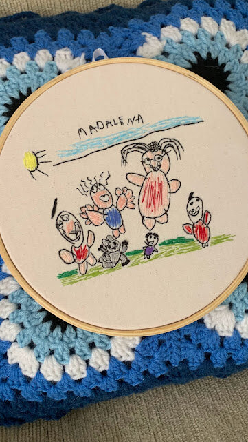 Bordado a partir de desenho das crianças - eternize as lembranç