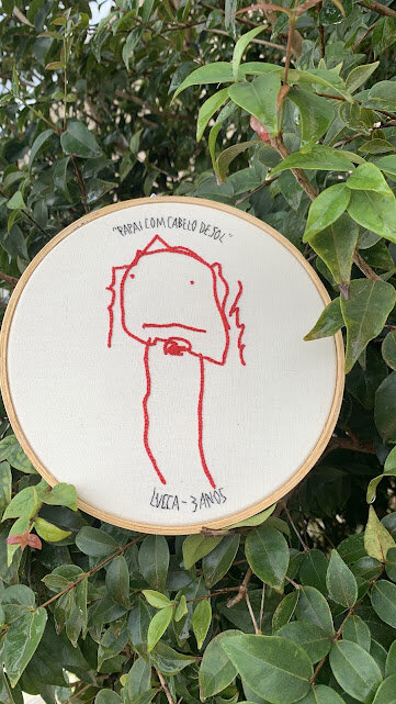 Bordado a partir de desenho das crianças - eternize as lembranç