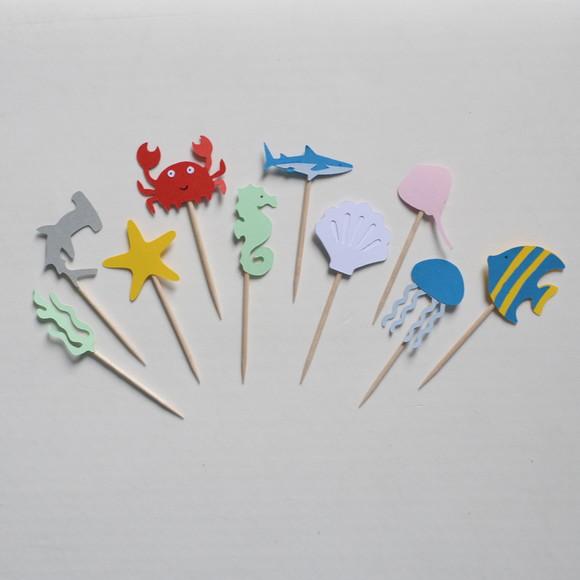 Topper de Doce Fundo do Mar - 20 Unidades