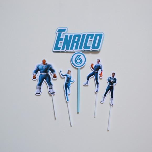 Topo de Bolo Quarteto Fantástico