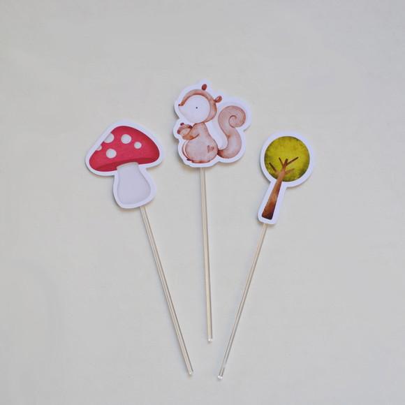 Topper de Doces Bosque e Cogumelos