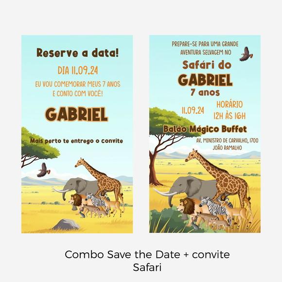 Convite + Save The Date Virtuais - Safari