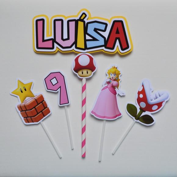 Topo de Bolo Princesa Peach