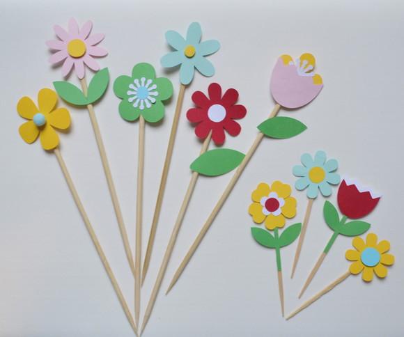 Kit Topo de Bolo e Topper Flores