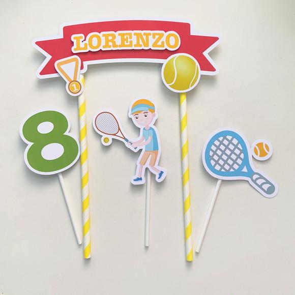 Topo de Bolo Jogo de Tênis