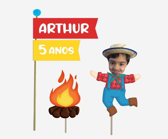 Topo de Bolo Rostinho Festa Junina