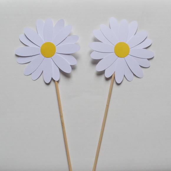 Palito Decorativo Margarida - 10 Unidades