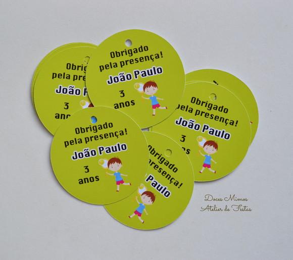 Tag Lembrancinha Jogo de Tênis