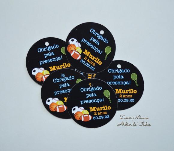 Tag Personalizada Lembrancinha Bolas Esportivas | Festa Esporte