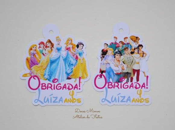 Tag Lembrancinha Princesas | Personalizada para Festa