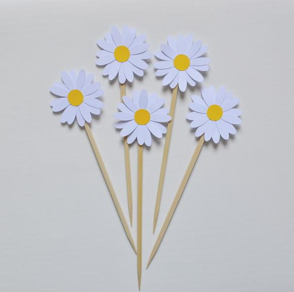 Topo de Bolo Margaridas Personalizado | Decoração Floral