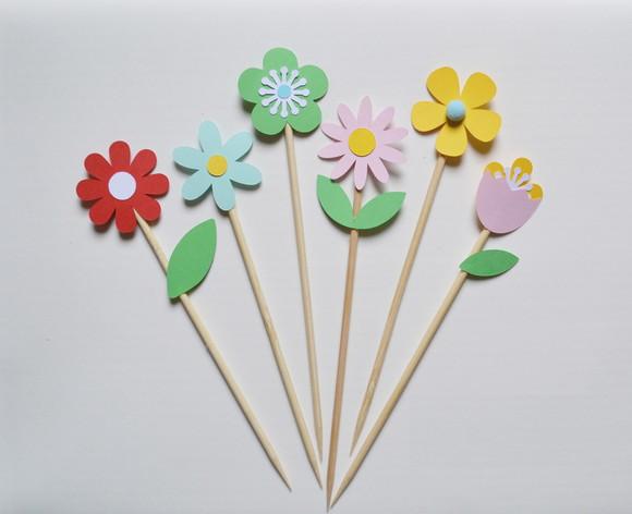 Topo de Bolo Flores (jardim)