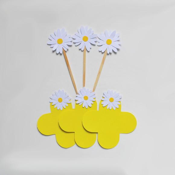 Margaridas - Combo Forminhas + Toppers