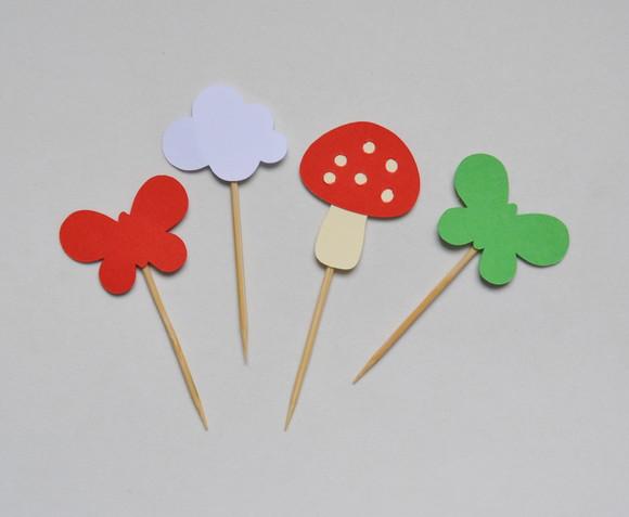 Topper de Doces Cogumelo/floresta (20 Unidades)