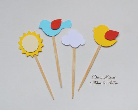 Topper de Doces Passarinhos (20 Unid.)