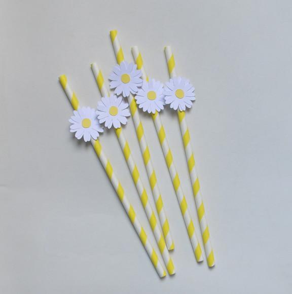 Canudos de Papel c/ Margaridas