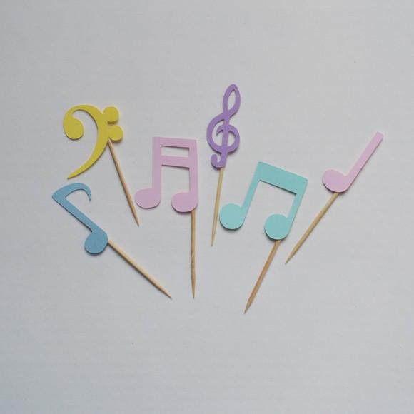Topper de Doces Notas Musicais (20 Unid.)