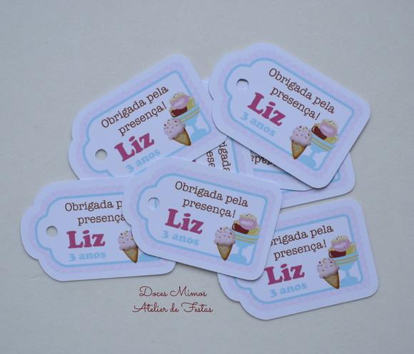 Tag Lembrancinha Personalizada Sorveteria | Festa Delicada