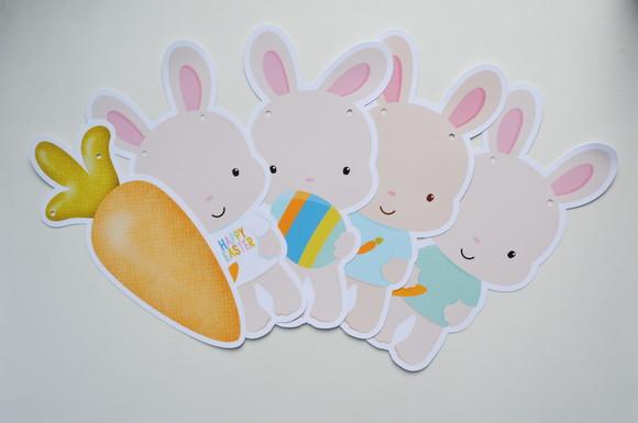 Varal Decorativo Coelhinhos (8 Imagens)