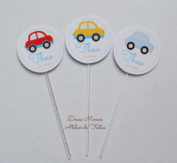 Topper de Doces Carrinhos