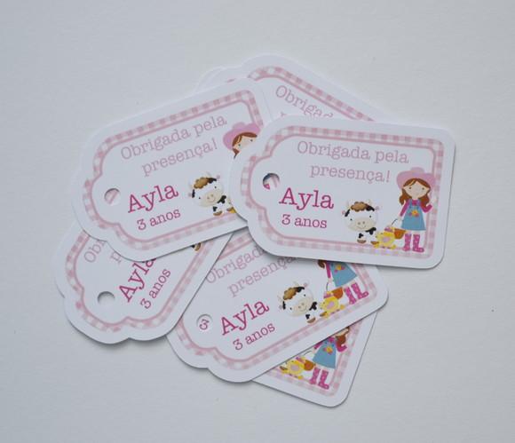 Tag Lembrancinha Fazendinha Personalizada | Festa Infantil