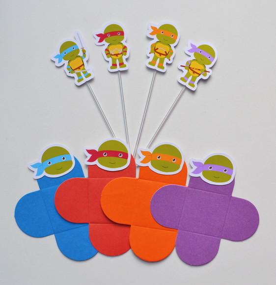 Tartarugas Ninja Forminhas + Toppers